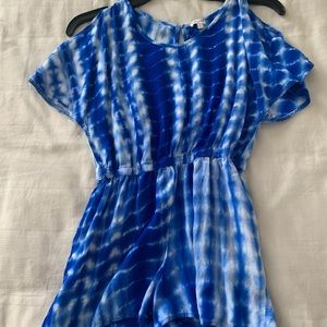 Splendid Girls Blue Tie-Dye Romper
